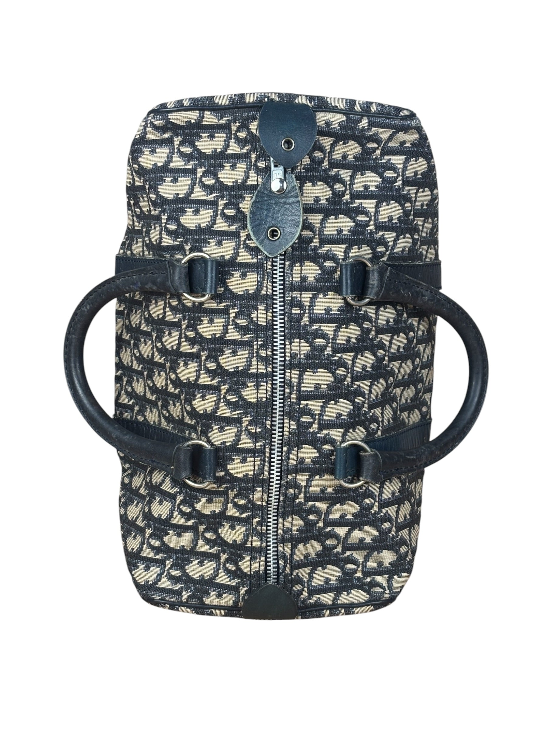 Christian Dior Vintage Navy Trotter Boston Bag
