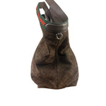 Gucci Brown Suede GG Supreme Giglio Large Tote