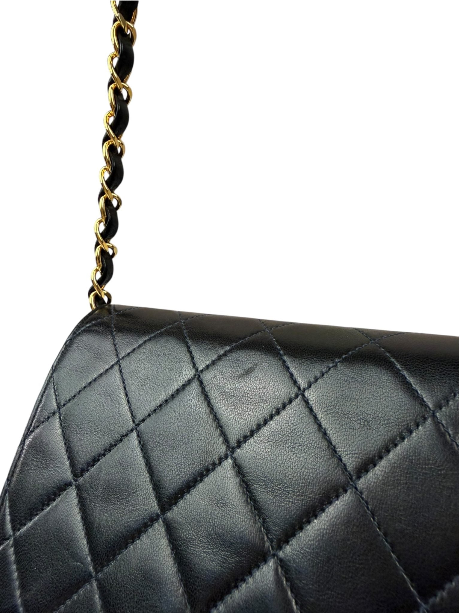 Chanel Balck Quilted Lambskin Square Flap 1991