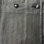 Vintage Leather Striped Long Coat