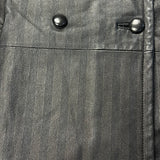 Vintage Leather Striped Long Coat