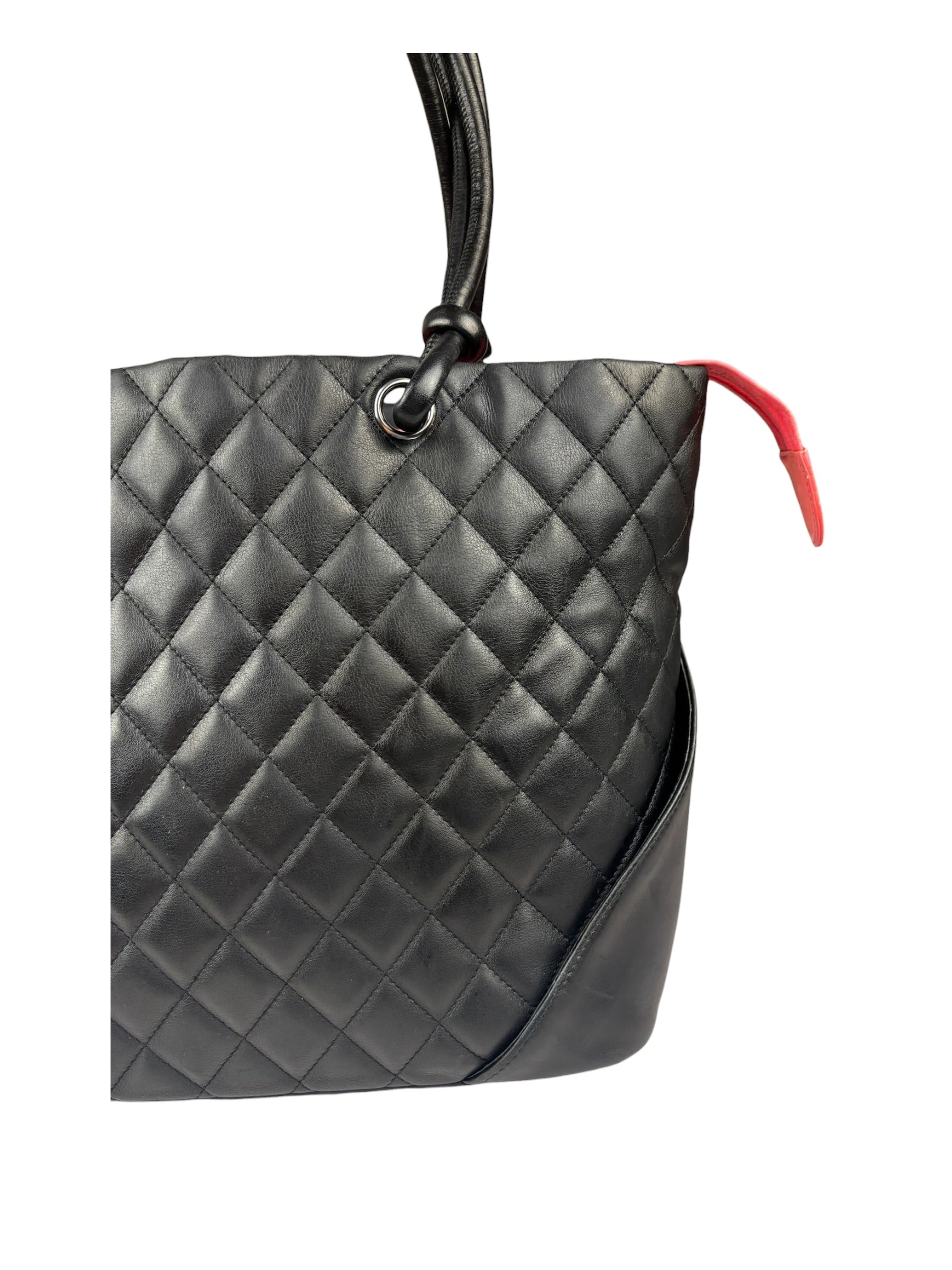 Chanel Black Quilted Leather Ligne Cambon Tote Mid 2000's