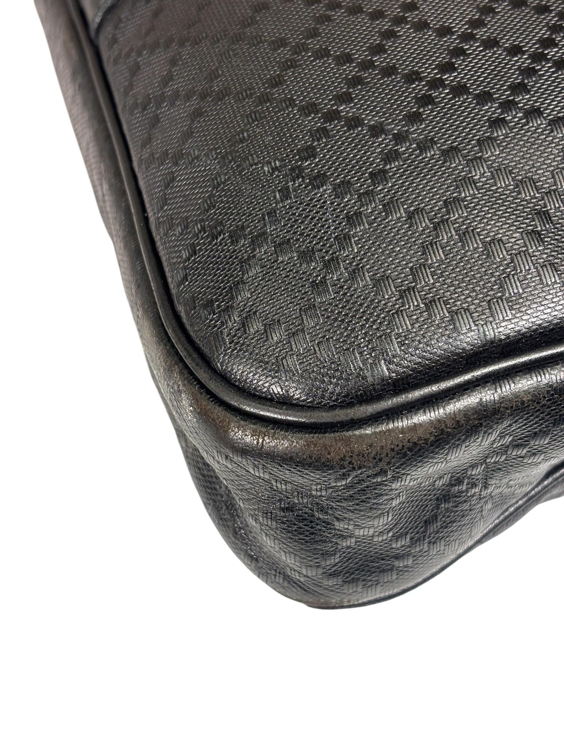 Gucci Black Leather Diamante Briefcase