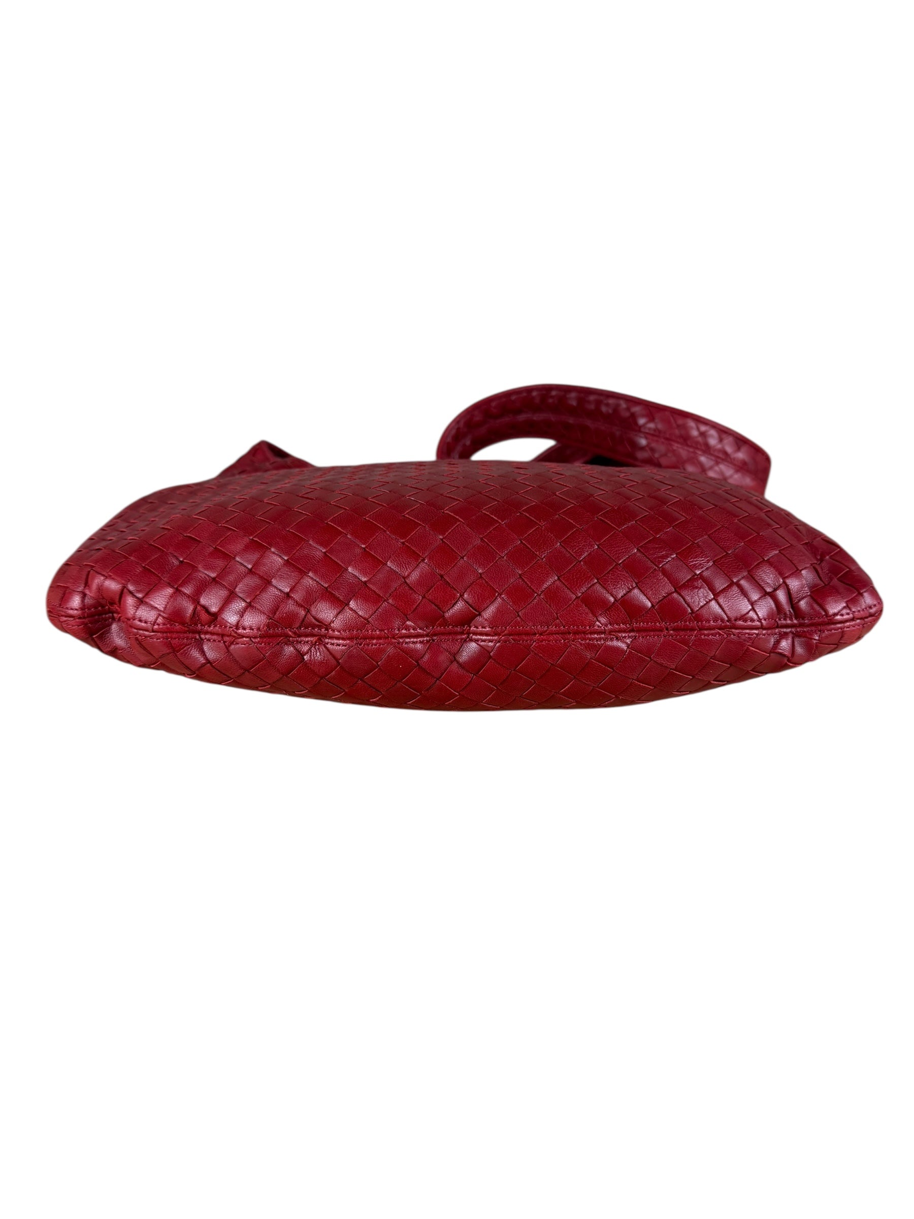 Bottega Veneta Vintage Red Intrecciato Hobo Bag