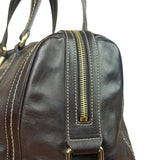 Gucci Vintage Dark Brown Leather Duchessa Boston Handbag