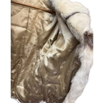 Vintage White/Brown Rabbit Fur Coat