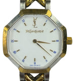 YSL 2 Tone Octagon White Dial
