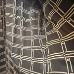 Christian Dior Dark Brown Intersecting Grid Line Pattern Blouse
