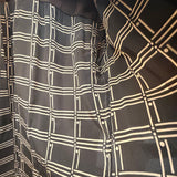 Christian Dior Dark Brown Intersecting Grid Line Pattern Blouse