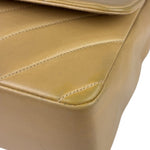 Chanel Vintage Beige Lambskin Chevron Coco Handle Flap Two-Way Bag 1991