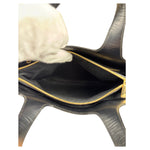 Celine Bicolor Leather Macadam Canvas Tote Bag