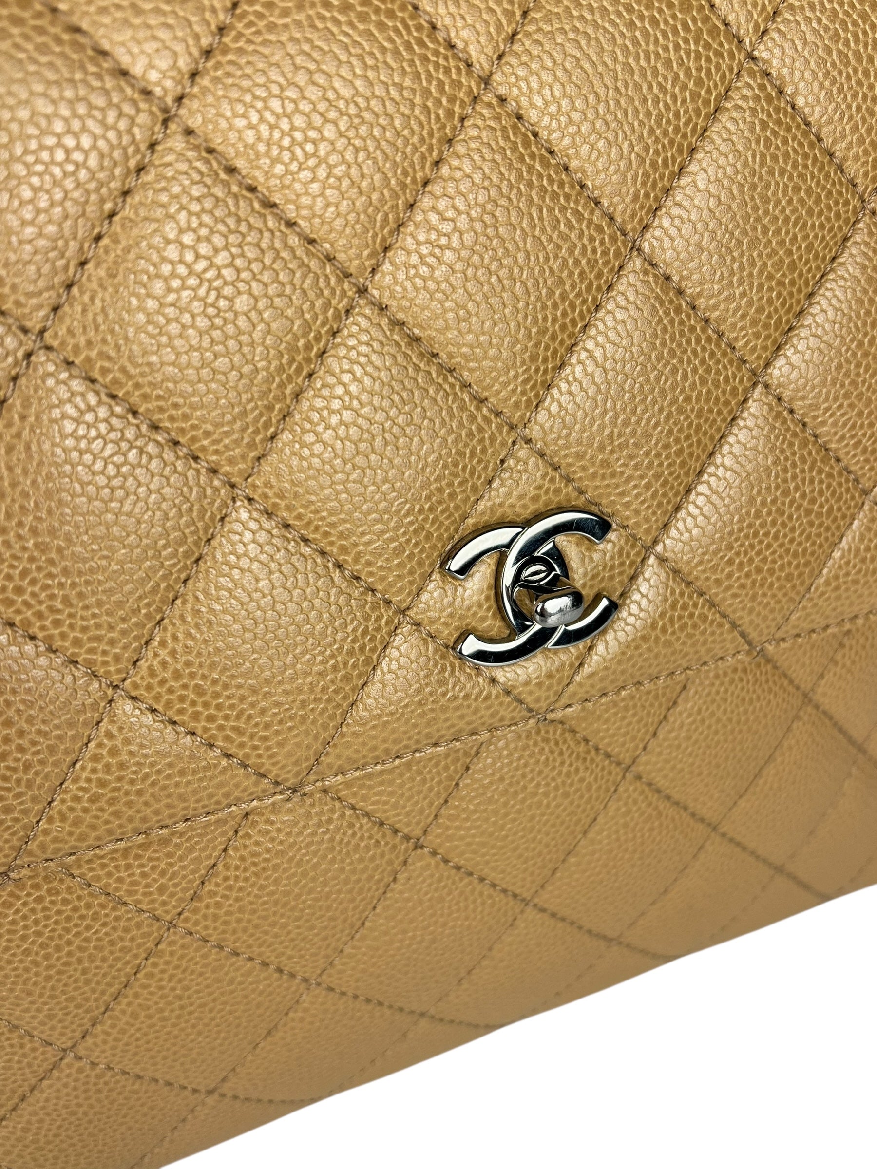 Chanel Beige Calfskin Kelly Top Handle Bag 2001