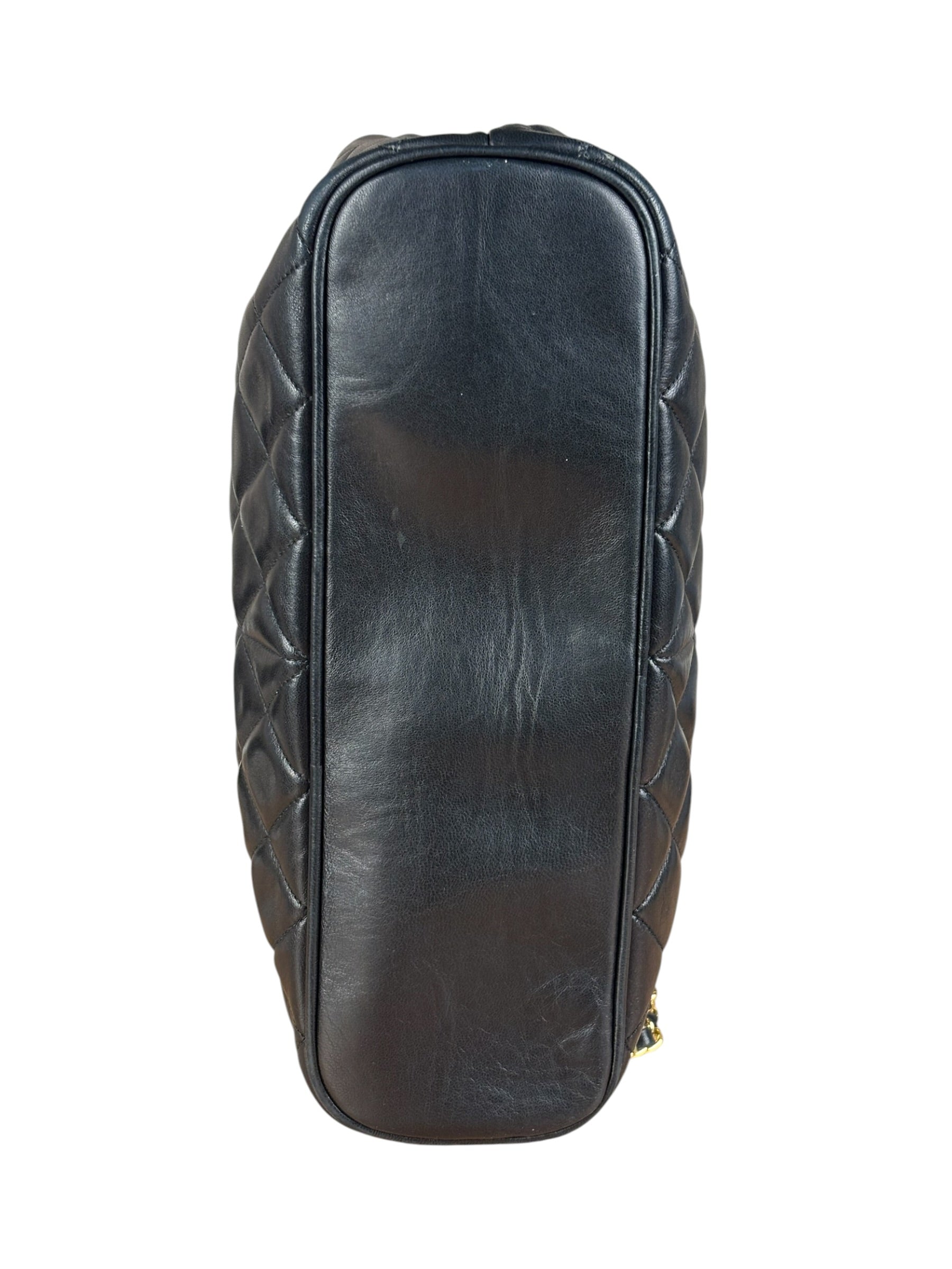 Chanel Vintage Black Quilted Leather Chain Tote/Shoulder Bag 1999
