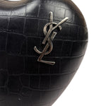 Yves Saint Laurent Black Crocodile-Embossed Love Box Clutch