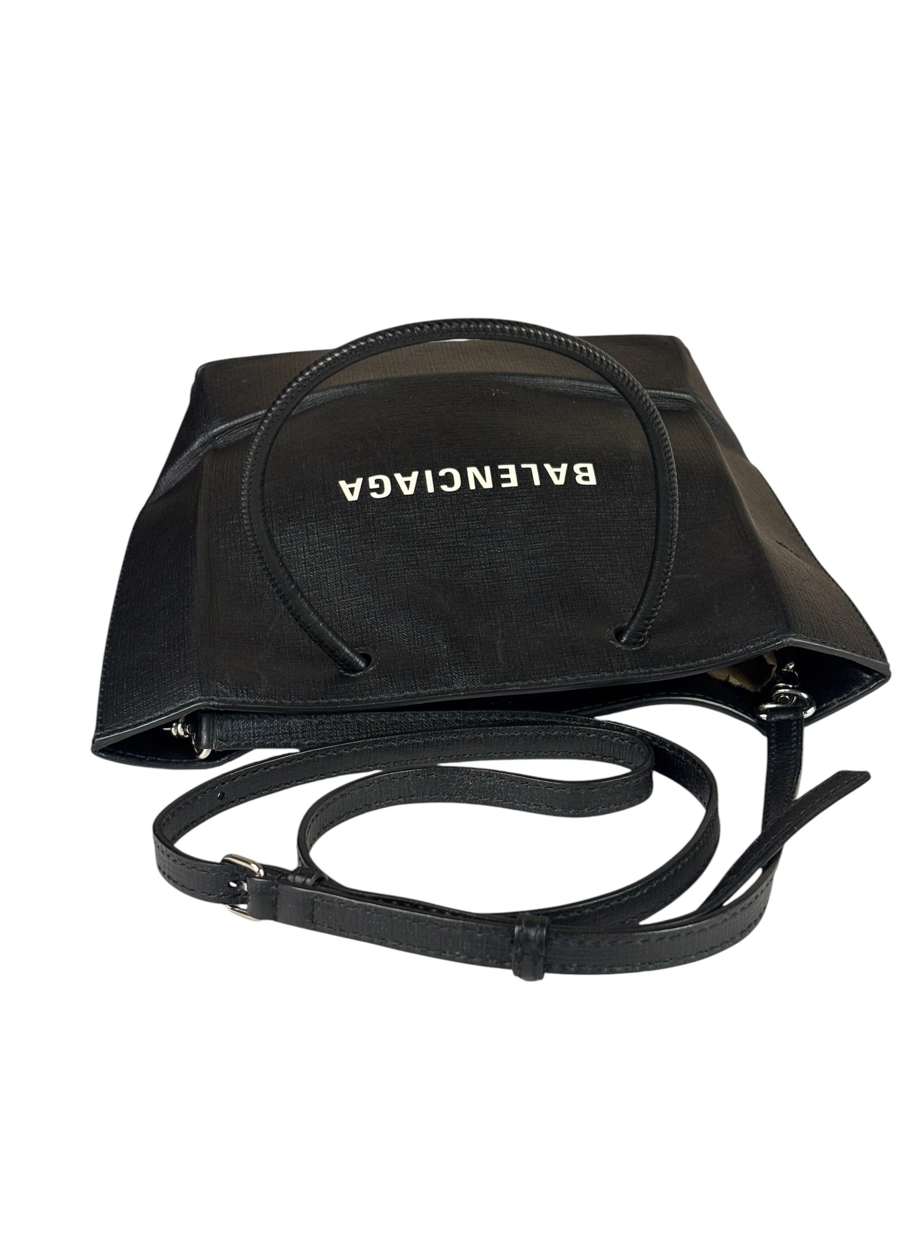 Balenciaga Black Leather Small Shopping Two-Way Tote