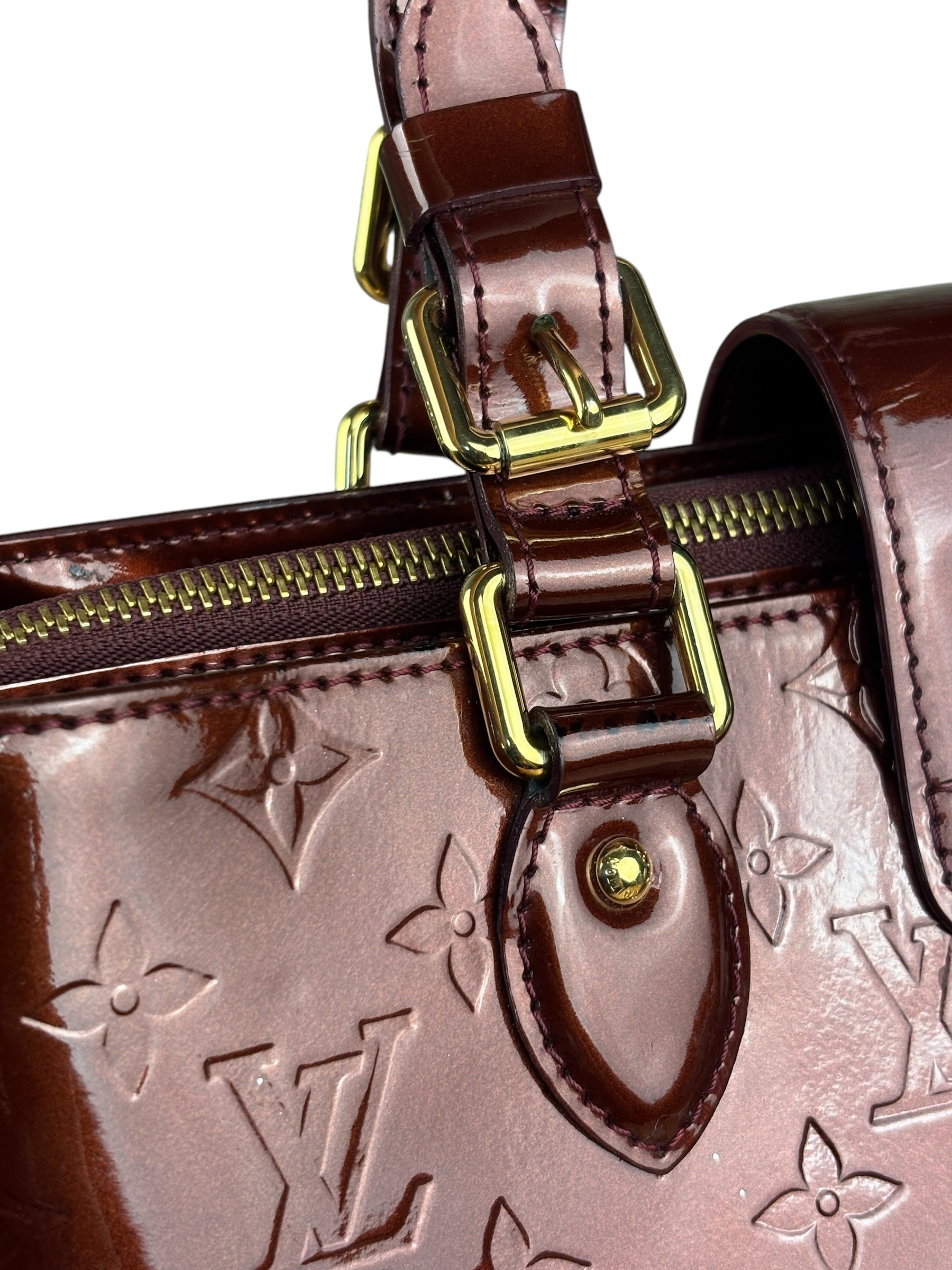 Louis Vuitton Burgundy Monogram Melrose Avenue Vernis  Handbag