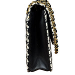 Chanel Houndstooth Tweed Heart Chain Flap Bag 2024