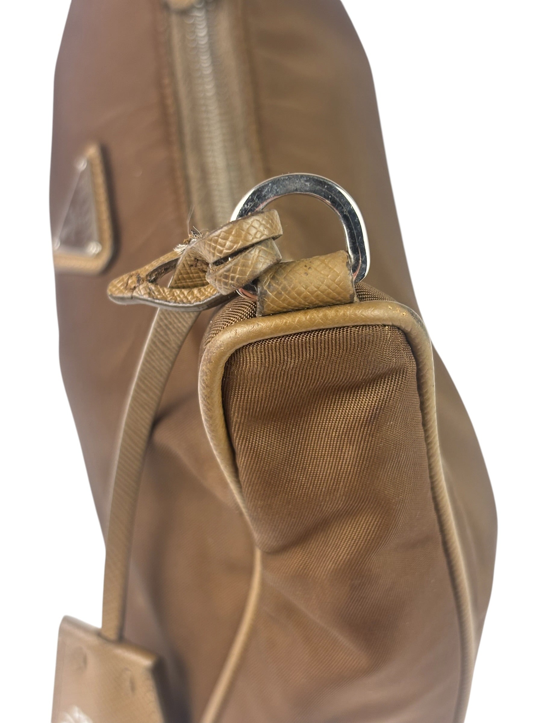 Prada Brown Nylon Pochette Shoulder Bag