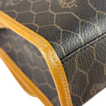 Christian Dior Vintage Brown Leather Honeycomb Shoulder Bag