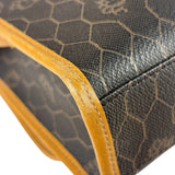 Christian Dior Vintage Brown Leather Honeycomb Shoulder Bag