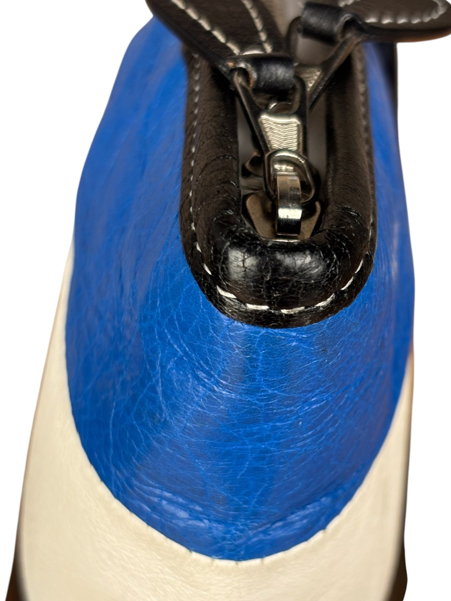 Balenciaga Tricolor Leather Bazaar Striped Pouch