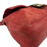 Fendi Red Leather Mamma Baguette Shoulder Bag