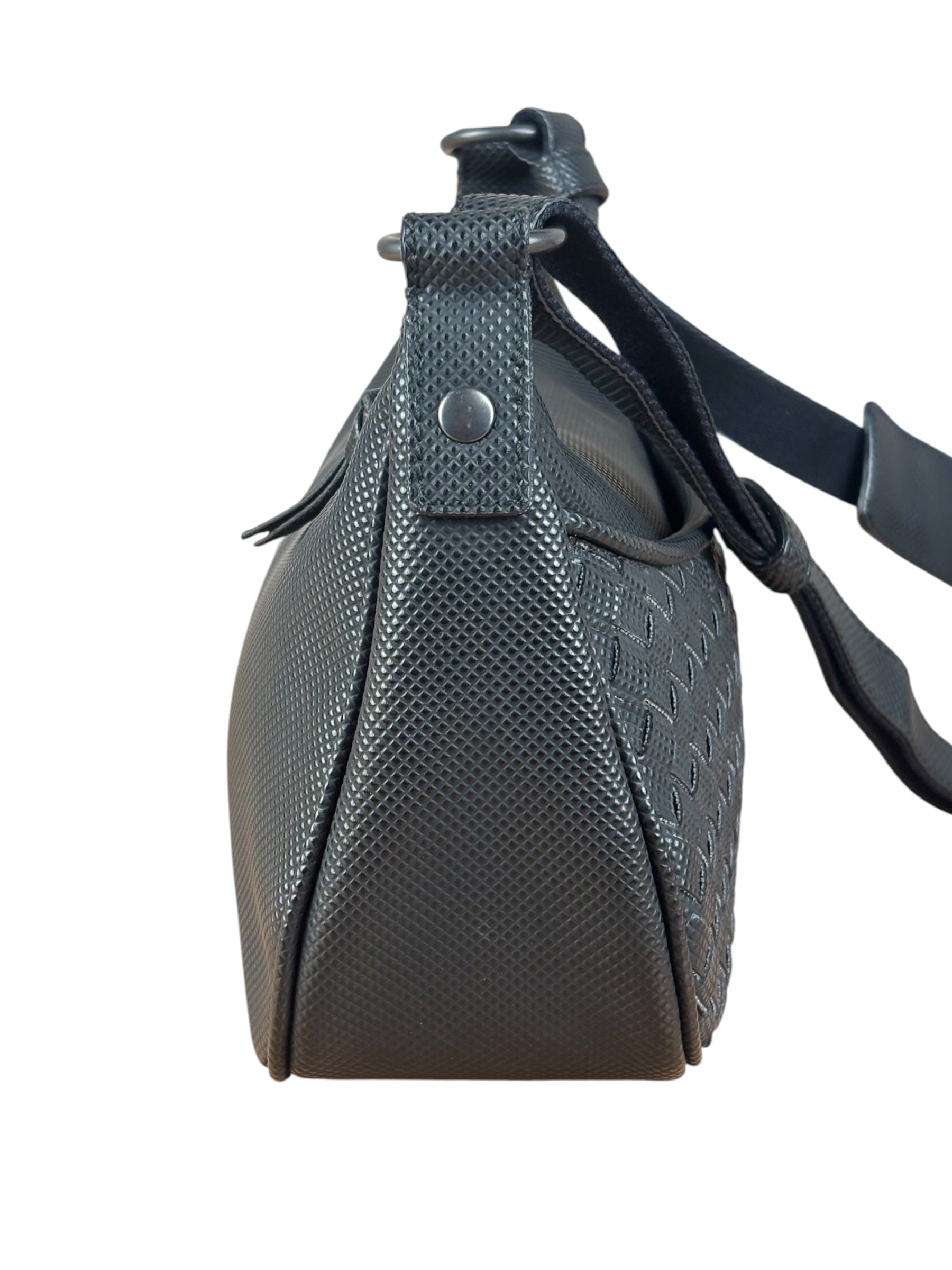 Bottega Veneta Black Coated Canvas PVC Shoulder Bag