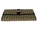 Balenciaga Vintage Brown Canvas Logo Long Wallet