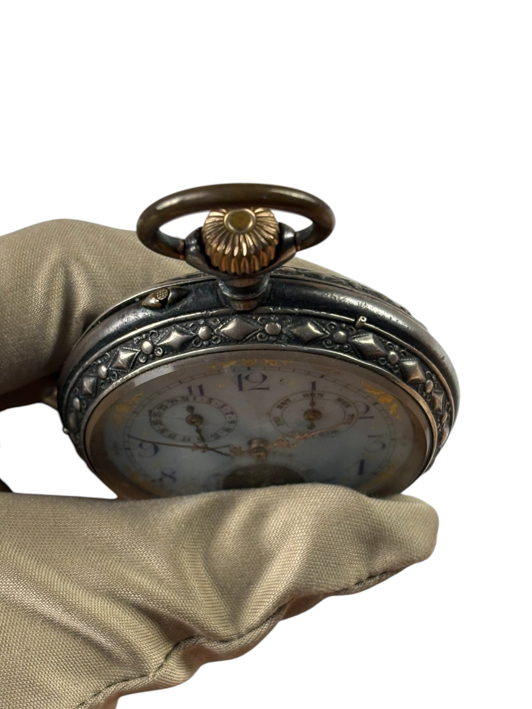 Continental Watch Co. Triple Calendar Pocket Watch