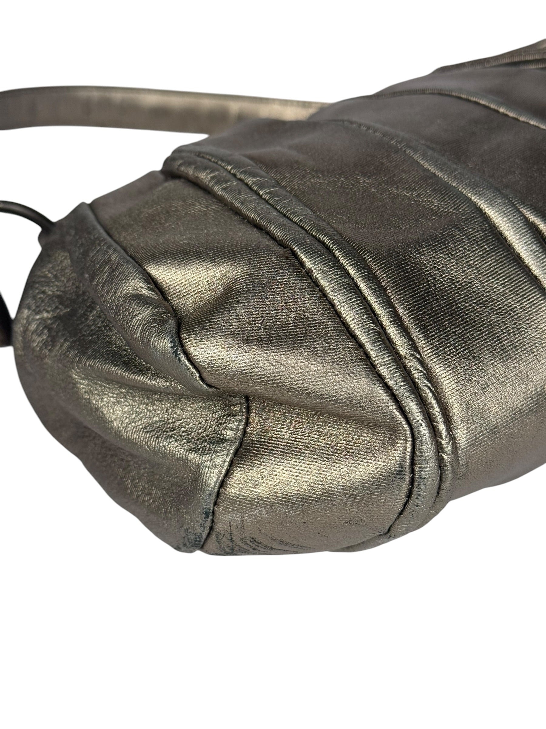 Bottega Veneta Metallic Pleated Shoulder Bag