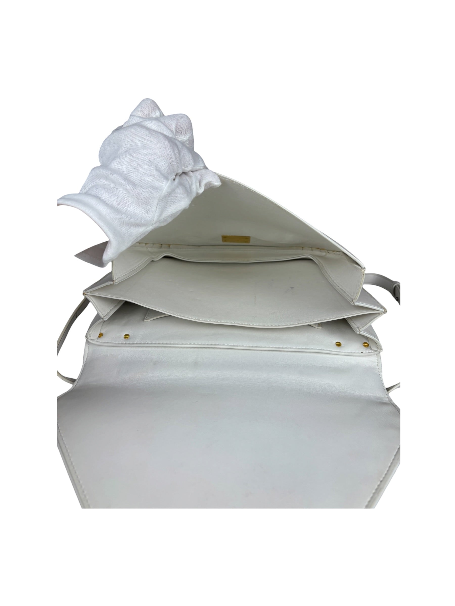 Bottega Veneta White Leather Mount Shoulder Bag