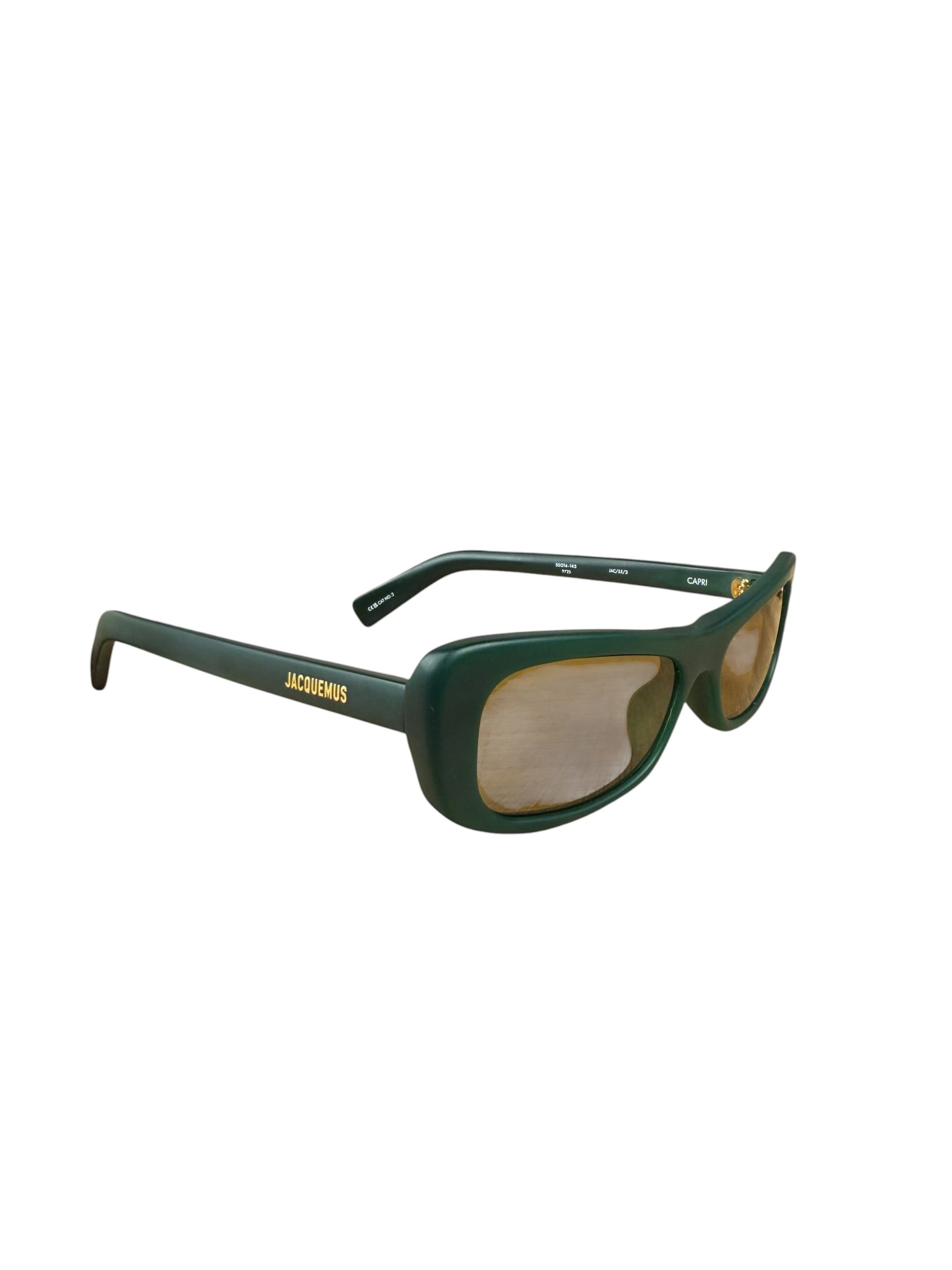 Jacquemus Dark Green Les Lunettes Capri Rectangle-Frame Sunglasses