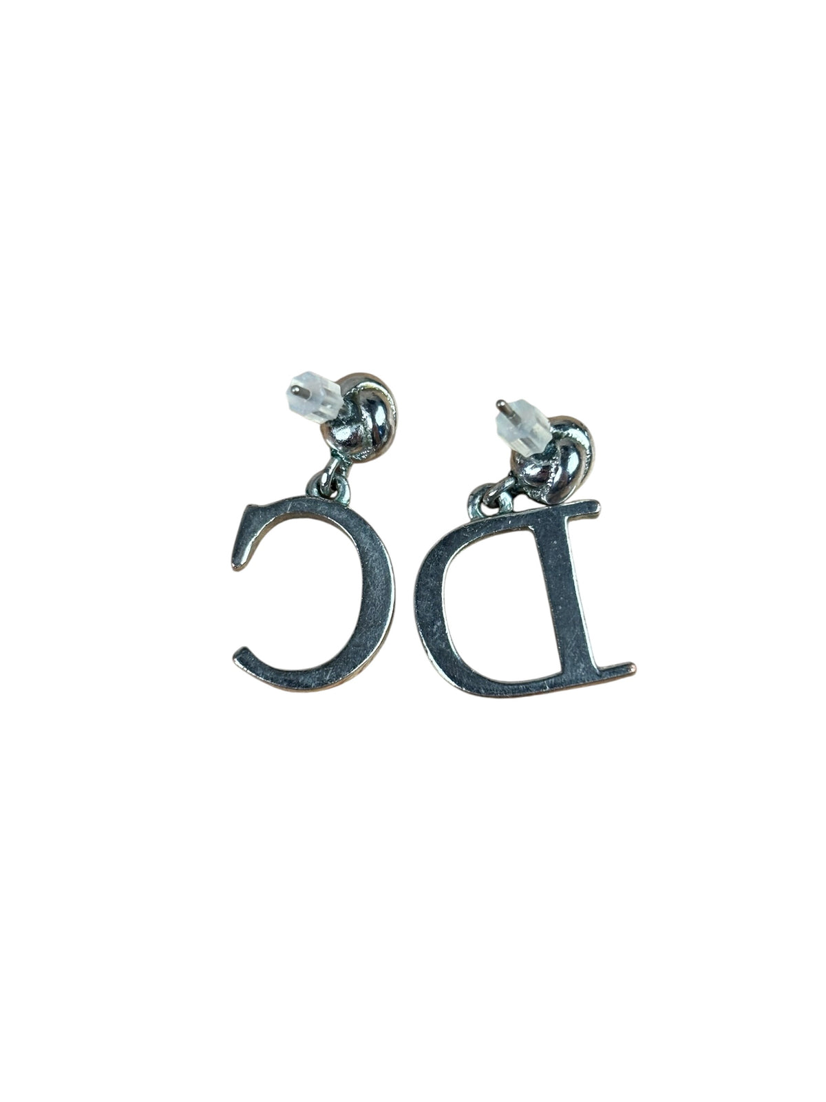 Christian Dior Silver D&C Charm Navy Drop Earring