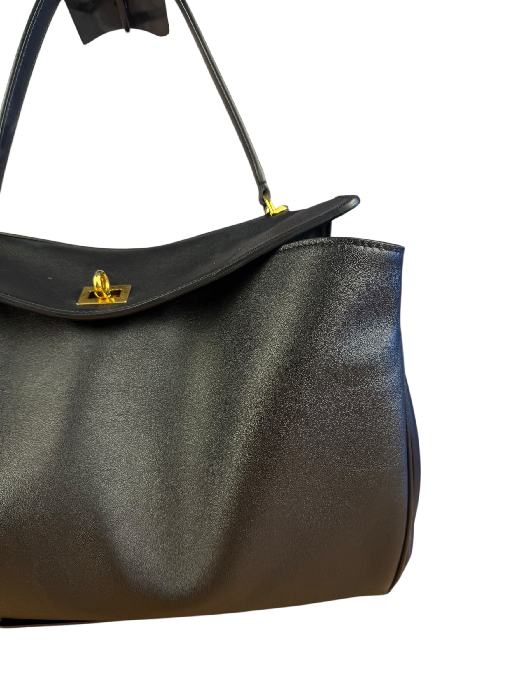 Balenciaga Medium Rodeo Leather 2Way Handbag Black