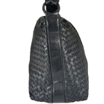 Bottega Veneta Black Intrecciato Woven Hobo Bag