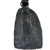 Bottega Veneta Black Intrecciato Woven Hobo Bag