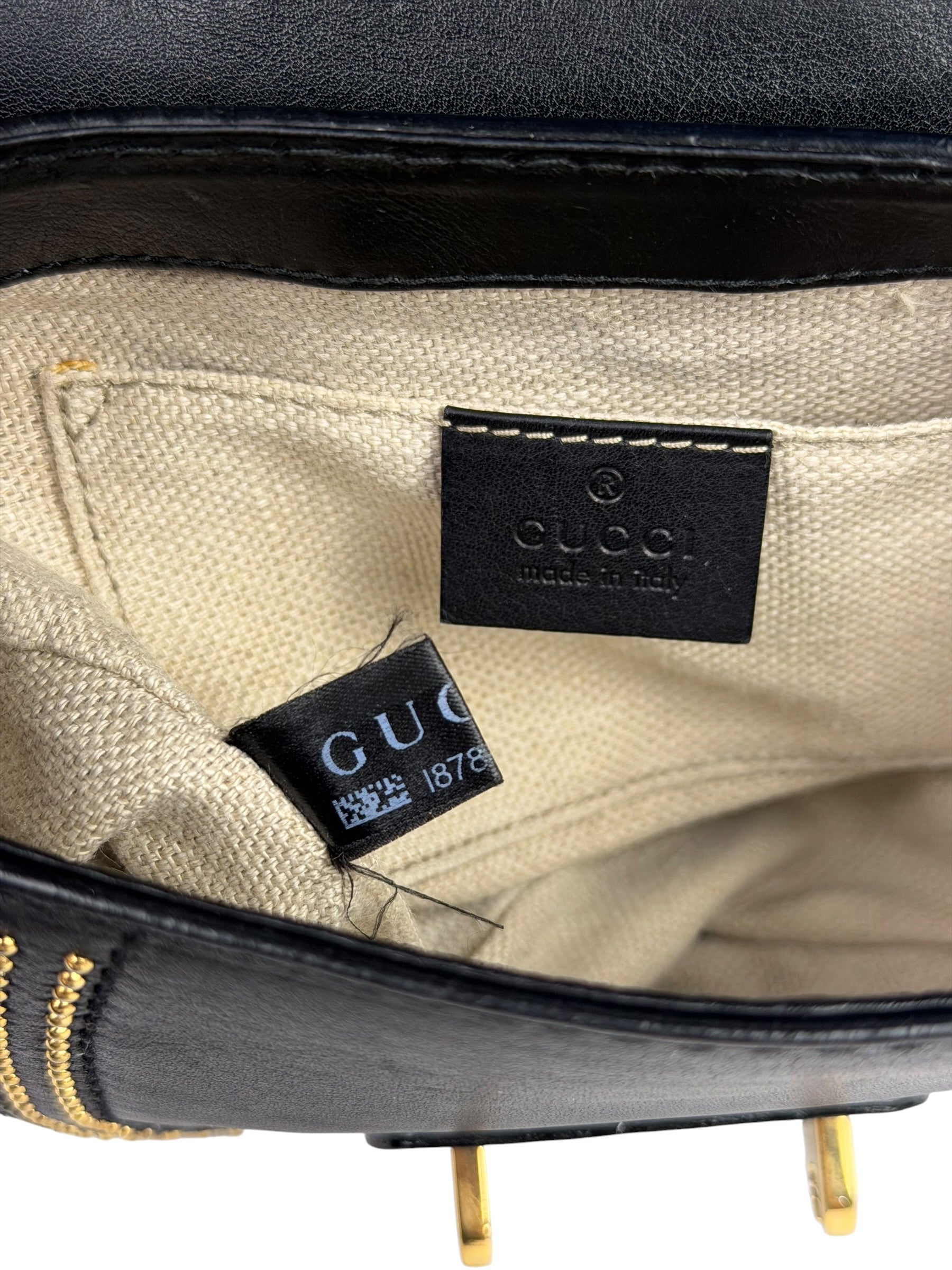 Gucci Black Leather Snaffle Bit Shoulder Bag