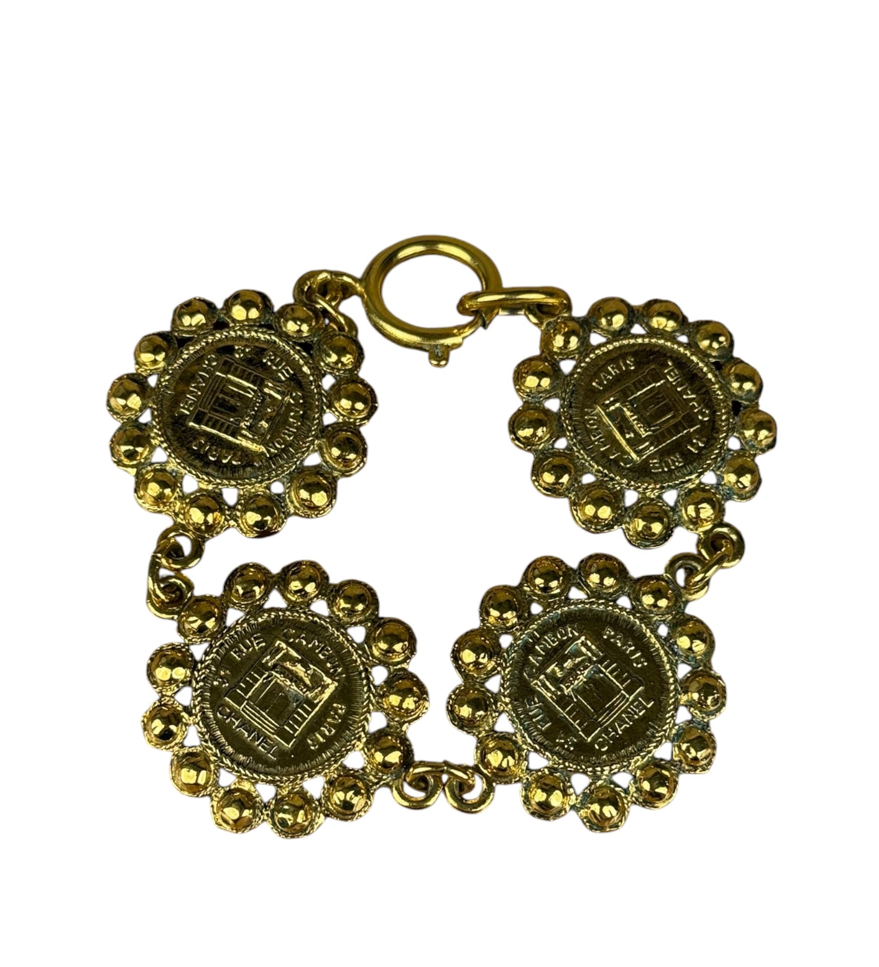 Chanel Gold Rue Cambon Medallion Bracelet