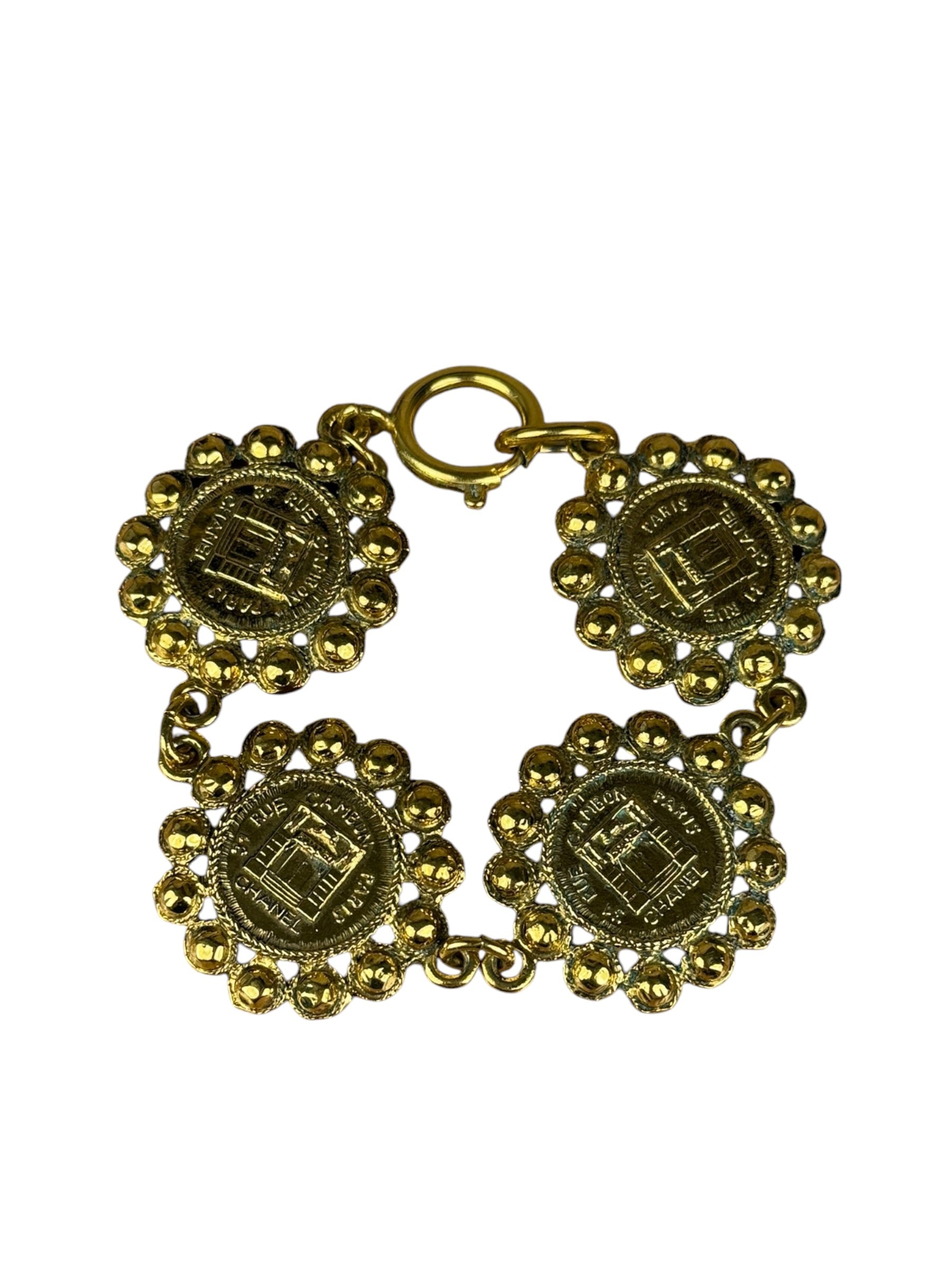 Chanel Gold Rue Cambon Medallion Bracelet