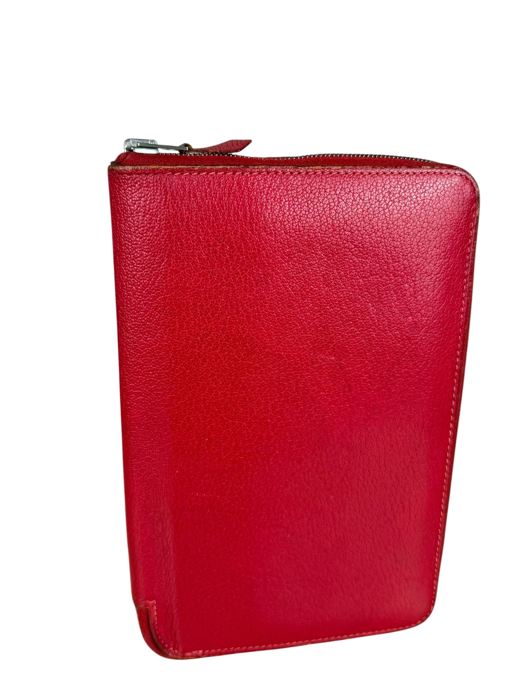 Hermes Rouge Epsom Leather Vintage Organizer Wallet