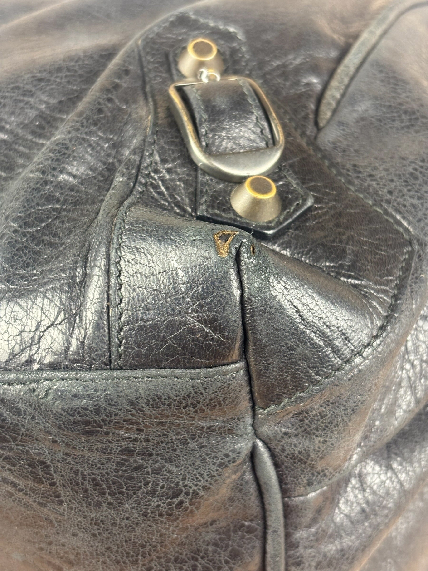 Balenciaga Vintage Black Leather Classic Sunday Tote Bag