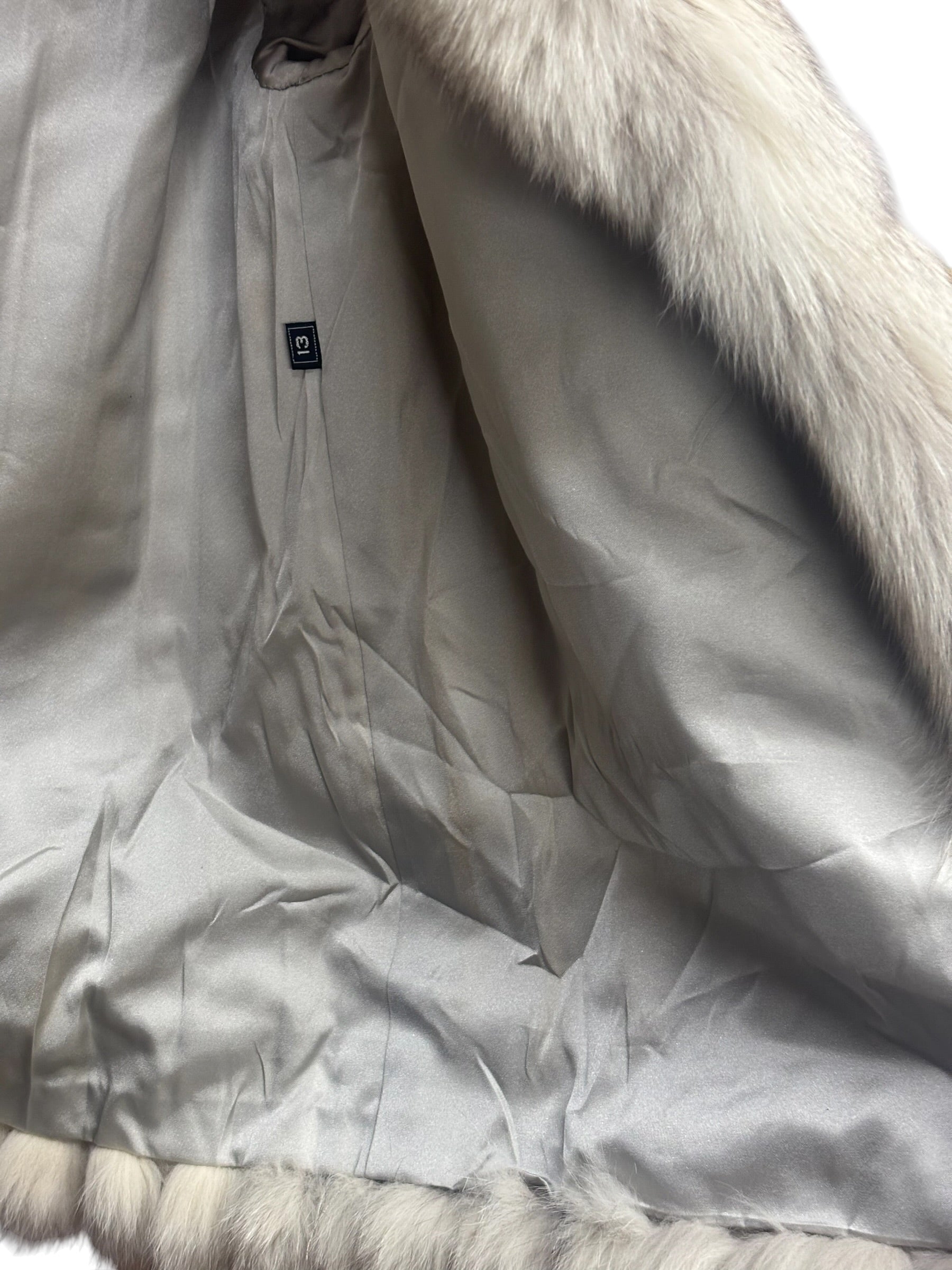 Saga White/Grey Fox Fur Coat