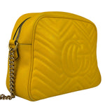 Gucci Bright Yellow GG Marmont Matelasse Shoulder Camera Bag