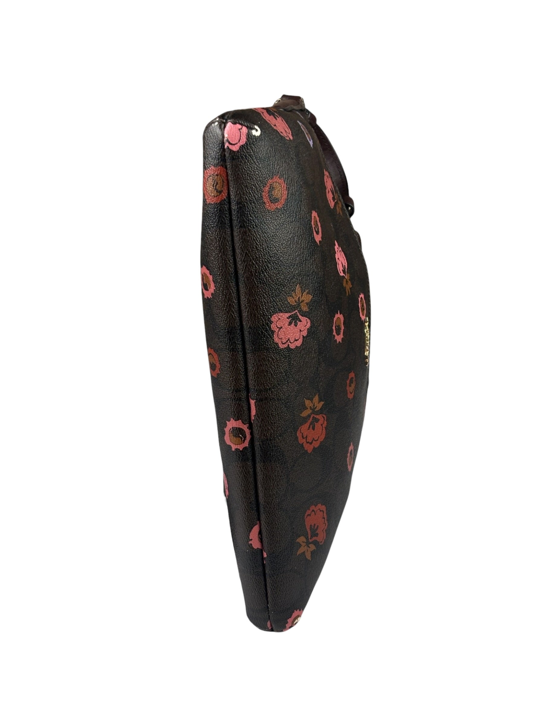Coach Brown Leather Ranch Floral Crossbody Bag