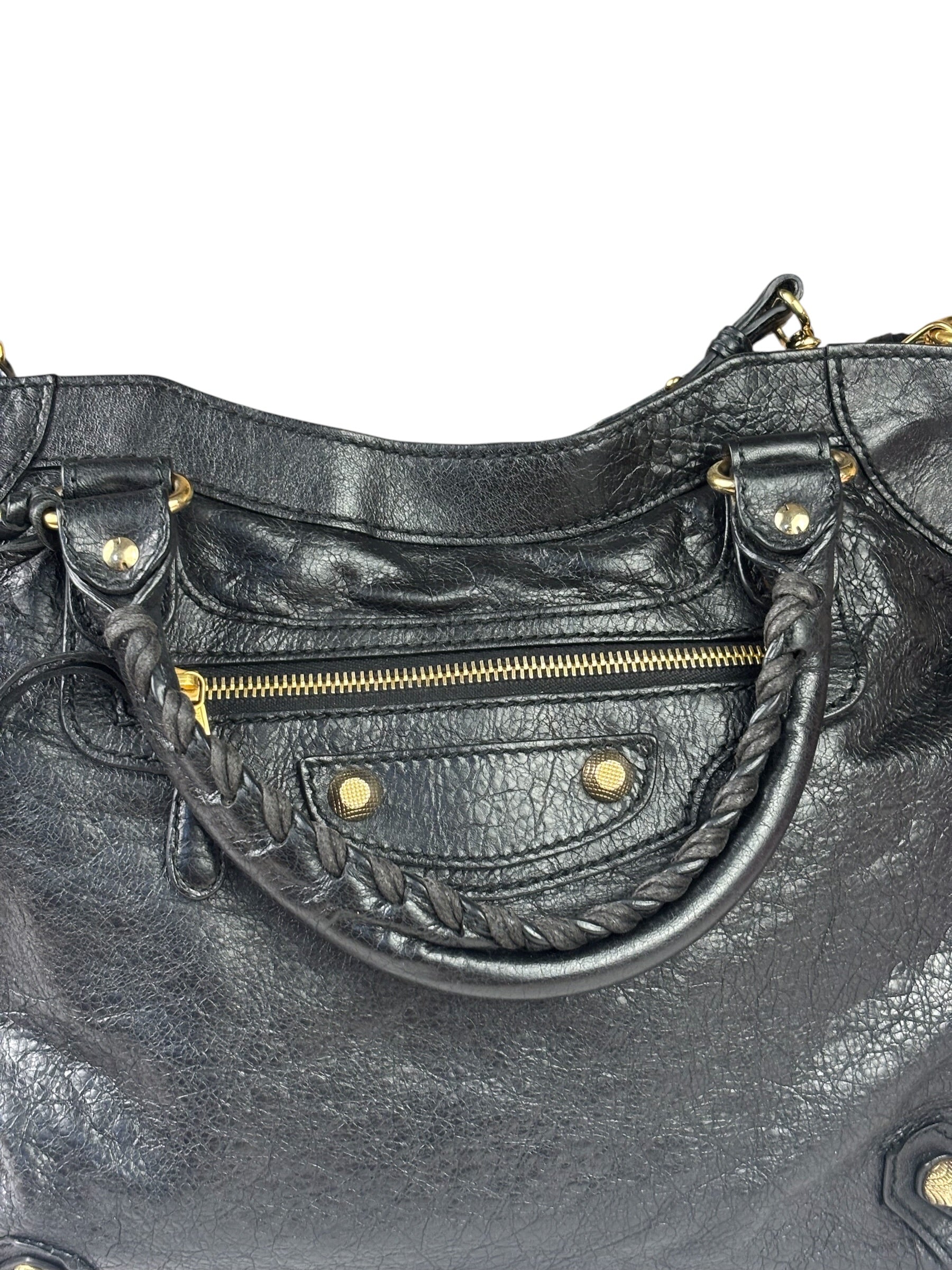 Balenciaga Black Leather Giant 12 City Bag