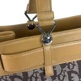 Christian Dior Cloth/Leather Trim Trotter Top Handle Tote