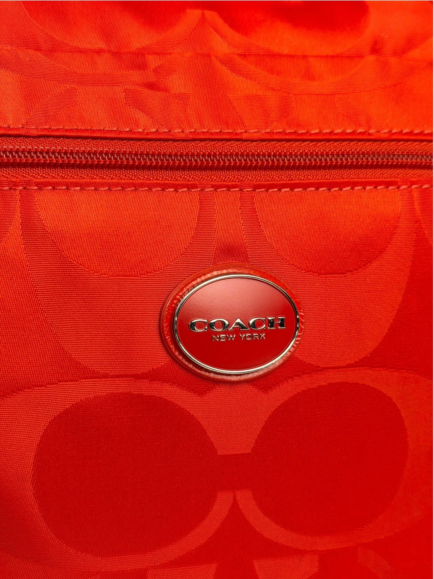 Coach Red/Orange Nylon Getaway Signature File Crossbody