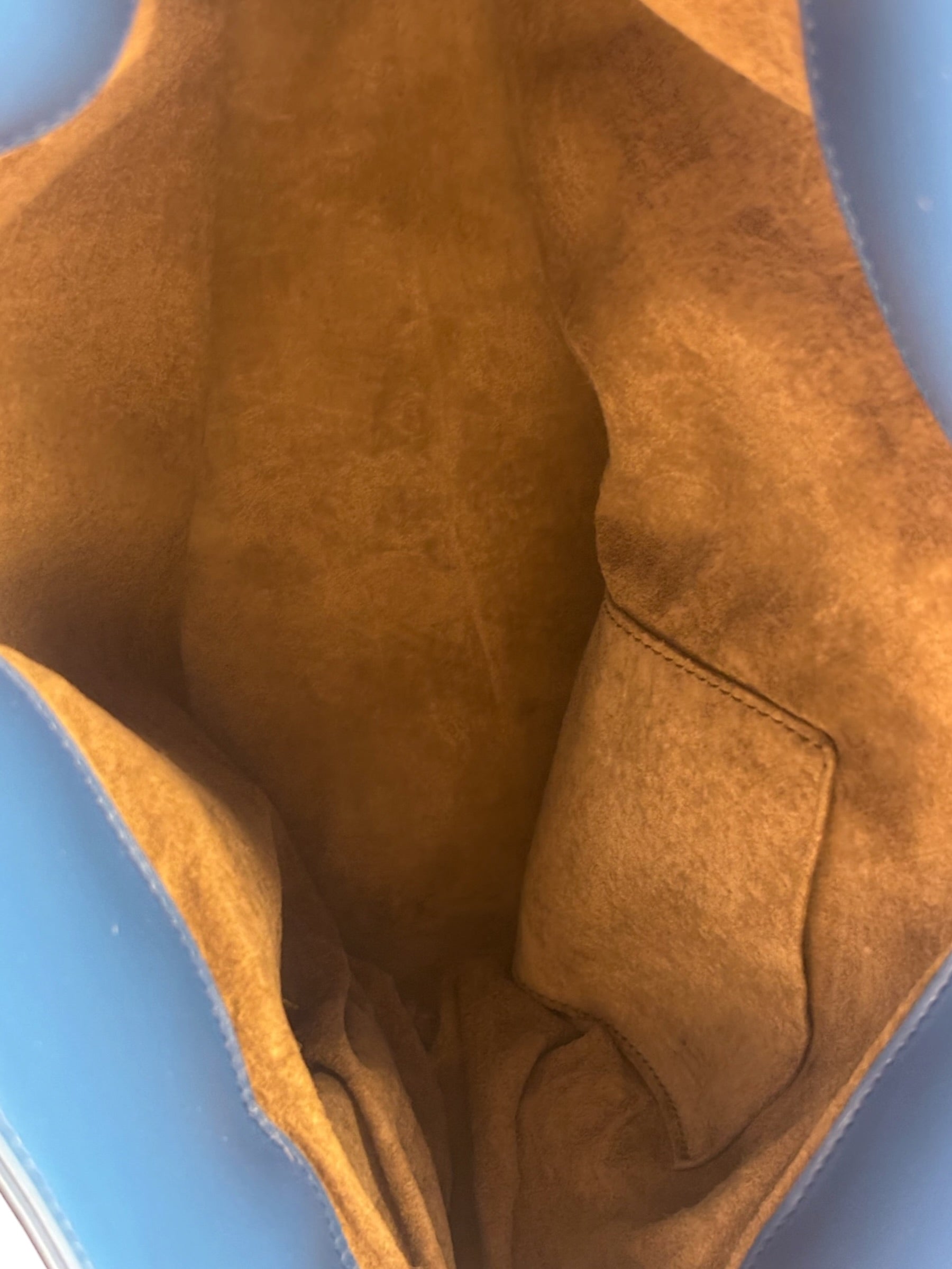 Bottega Venete Blue Lambskin Intrecciato Roma Tote