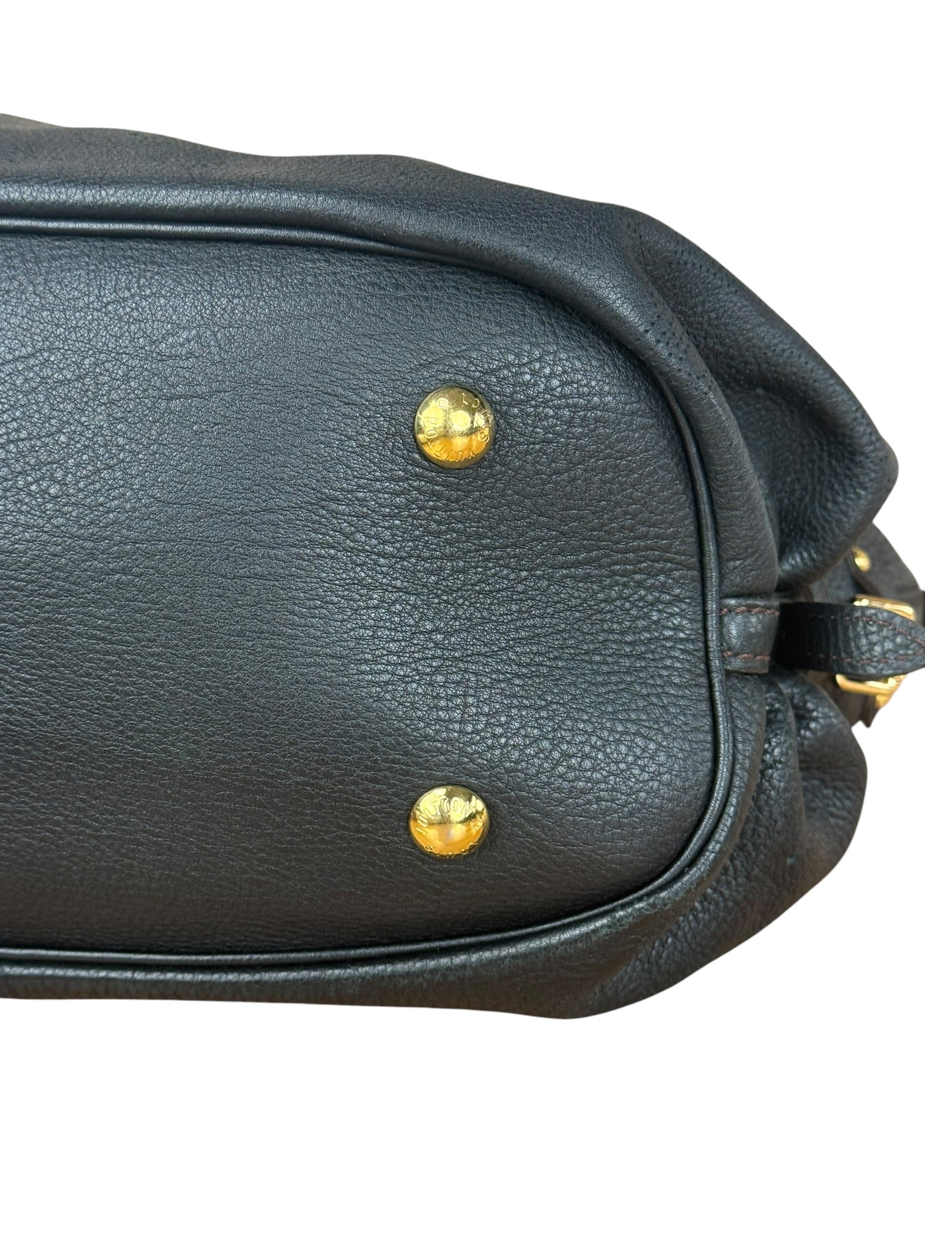 Louis Vuitton Perforated Monogram Mahina Hobo Bag Black