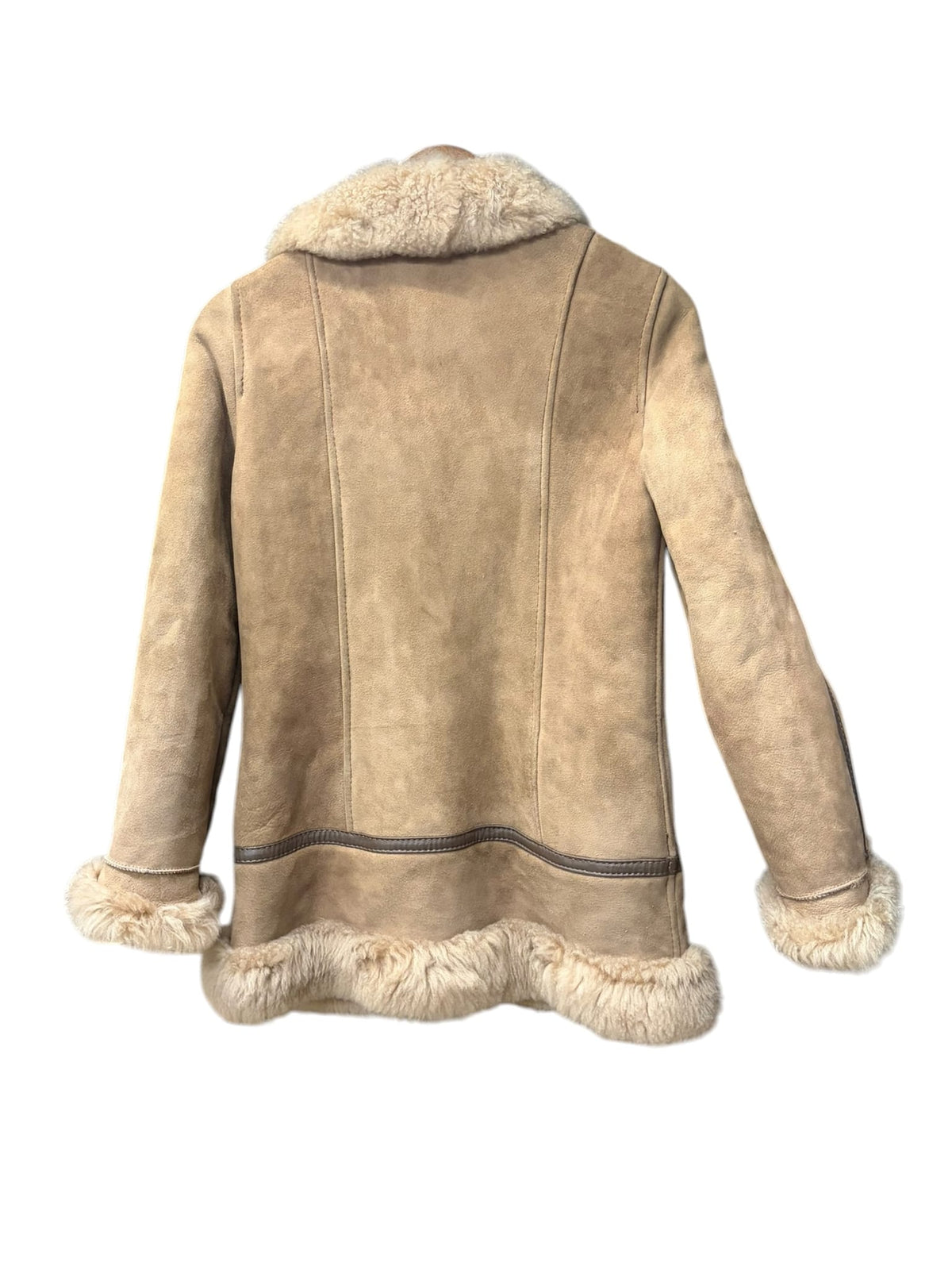 Vintage Brown Shearling Welt Pocket Jacket